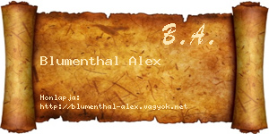 Blumenthal Alex névjegykártya